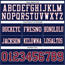 Load image into Gallery viewer, Custom Navy Crimson-White Authentic Football Jersey
