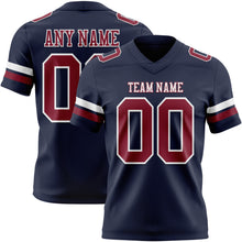 Load image into Gallery viewer, Custom Navy Crimson-White Authentic Football Jersey
