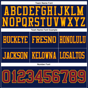 Custom Navy Crimson-Gold Authentic Football Jersey