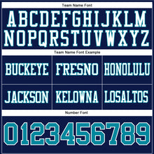 Load image into Gallery viewer, Custom Navy Teal-White Authentic Football Jersey
