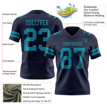 Load image into Gallery viewer, Custom Navy Teal Authentic Football Jersey

