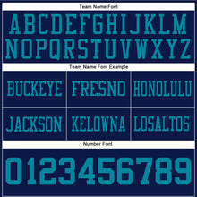 Load image into Gallery viewer, Custom Navy Teal Authentic Football Jersey
