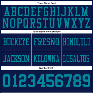 Custom Navy Teal Authentic Football Jersey