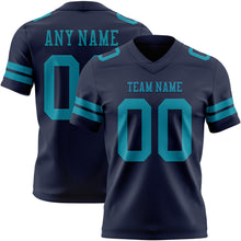 Load image into Gallery viewer, Custom Navy Teal Authentic Football Jersey
