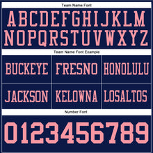 Load image into Gallery viewer, Custom Navy Medium Pink Authentic Football Jersey
