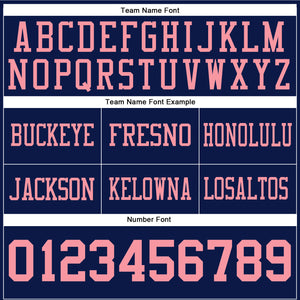 Custom Navy Medium Pink Authentic Football Jersey