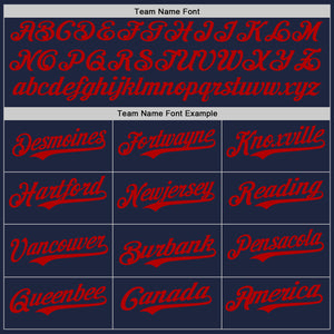 Custom Navy White-Red Authentic Baseball Jersey