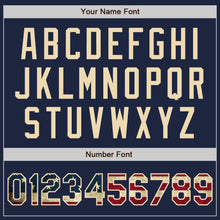 Charger l&#39;image dans la galerie, Custom Stitched Navy Vintage USA Flag-Cream Baseball Pullover Sweatshirt Hoodie
