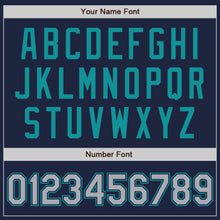 Charger l&#39;image dans la galerie, Custom Stitched Navy Gray-Teal Baseball Pullover Sweatshirt Hoodie
