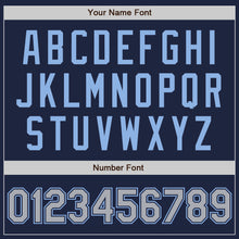 Load image into Gallery viewer, Custom Navy Gray-Light Blue Authentic Baseball Jersey
