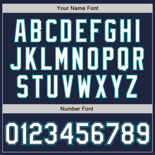 Загрузить изображение в средство просмотра галереи, Custom Navy White-Teal Authentic Baseball Jersey
