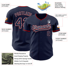 Load image into Gallery viewer, Custom Navy White-Red Authentic Baseball Jersey
