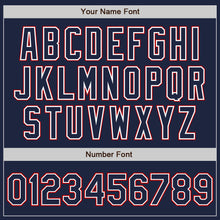 Load image into Gallery viewer, Custom Navy White-Red Authentic Baseball Jersey
