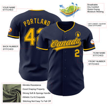 Charger l'image dans la galerie, Custom Navy Gold Authentic Baseball Jersey
