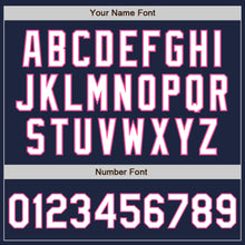 Загрузить изображение в средство просмотра галереи, Custom Navy White-Pink Authentic Baseball Jersey
