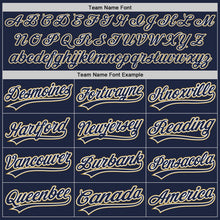 Load image into Gallery viewer, Custom Navy White-Old Gold Authentic Baseball Jersey
