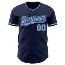 Laden Sie das Bild in den Galerie-Viewer, Custom Navy Light Blue Authentic Baseball Jersey
