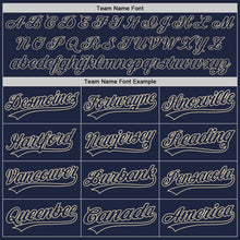 Load image into Gallery viewer, Custom Navy Cream Authentic Baseball Jersey
