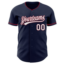 Charger l'image dans la galerie, Custom Navy White-Crimson Authentic Baseball Jersey
