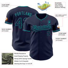 Загрузить изображение в средство просмотра галереи, Custom Navy Teal Authentic Baseball Jersey
