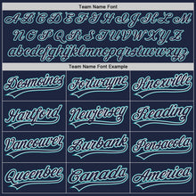 Загрузить изображение в средство просмотра галереи, Custom Navy White-Teal Authentic Baseball Jersey
