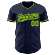Laden Sie das Bild in den Galerie-Viewer, Custom Navy Neon Green Authentic Baseball Jersey
