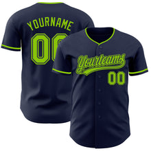 Laden Sie das Bild in den Galerie-Viewer, Custom Navy Neon Green Authentic Baseball Jersey
