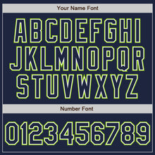 Load image into Gallery viewer, Custom Navy White-Neon Green Authentic Baseball Jersey
