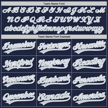 Load image into Gallery viewer, Custom Navy Silver-White Authentic Baseball Jersey
