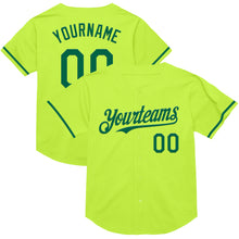 Load image into Gallery viewer, Custom Neon Green Kelly Green Mesh Authentic Throwback Baseball Jersey
