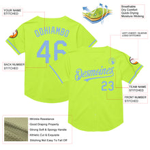 Charger l&#39;image dans la galerie, Custom Neon Green Light Blue Mesh Authentic Throwback Baseball Jersey
