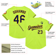 Load image into Gallery viewer, Custom Neon Green Navy-Gold Mesh Authentic Throwback Baseball Jersey
