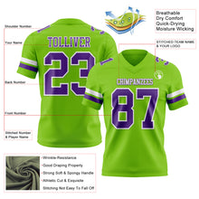 Laden Sie das Bild in den Galerie-Viewer, Custom Neon Green Purple-White Authentic Football Jersey
