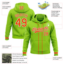 Load image into Gallery viewer, Custom Stitched Neon Green Orange-White Baseball Pullover Sweatshirt Hoodie
