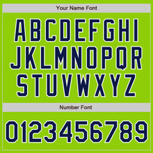 Load image into Gallery viewer, Custom Stitched Neon Green Navy-White Baseball Pullover Sweatshirt Hoodie
