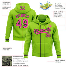 Load image into Gallery viewer, Custom Stitched Neon Green Pink-Black Baseball Pullover Sweatshirt Hoodie
