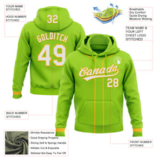 Load image into Gallery viewer, Custom Stitched Neon Green White-Gold Baseball Pullover Sweatshirt Hoodie
