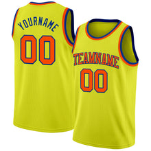 Laden Sie das Bild in den Galerie-Viewer, Custom Neon Yellow Orange-Royal Authentic Basketball Jersey
