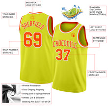 Charger l&#39;image dans la galerie, Custom Neon Yellow Orange-White Authentic Basketball Jersey
