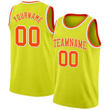 Charger l&#39;image dans la galerie, Custom Neon Yellow Orange-White Authentic Basketball Jersey

