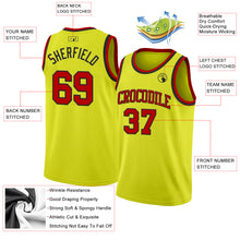 Laden Sie das Bild in den Galerie-Viewer, Custom Neon Yellow Red-Black Authentic Basketball Jersey
