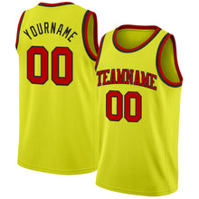 Laden Sie das Bild in den Galerie-Viewer, Custom Neon Yellow Red-Black Authentic Basketball Jersey
