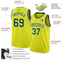 Charger l&#39;image dans la galerie, Custom Neon Yellow Green-White Authentic Basketball Jersey

