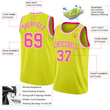 Charger l&#39;image dans la galerie, Custom Neon Yellow Pink-White Authentic Basketball Jersey
