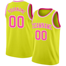 Charger l&#39;image dans la galerie, Custom Neon Yellow Pink-White Authentic Basketball Jersey
