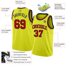 Charger l&#39;image dans la galerie, Custom Neon Yellow Red-Navy Authentic Basketball Jersey
