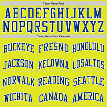 Charger l&#39;image dans la galerie, Custom Neon Yellow Royal-White Authentic Basketball Jersey
