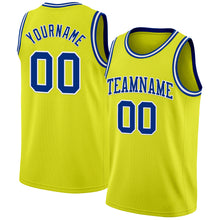 Charger l&#39;image dans la galerie, Custom Neon Yellow Royal-White Authentic Basketball Jersey
