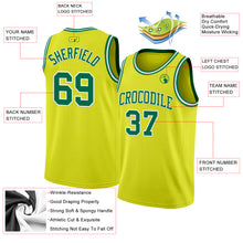 Charger l&#39;image dans la galerie, Custom Neon Yellow Kelly Green-White Authentic Basketball Jersey
