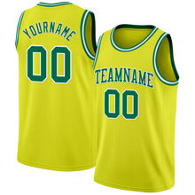 Charger l&#39;image dans la galerie, Custom Neon Yellow Kelly Green-White Authentic Basketball Jersey
